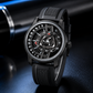 ALL Black OBLVLO JM-ROTOR Rotary-Engine Style Watch with Jump Hour Mechanical Automatic movement Watch
