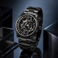 ALL Black OBLVLO JM-ROTOR Rotary-Engine Style Watch with Jump Hour Mechanical Automatic movement Watch