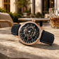 42mm Men Rotary Engine Style Watch - Rose Gold OBLVLO JM ROTOR Miyota 8215 Movement Jump Hour Automatic Watch