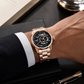 42mm Men Rotary Engine Style Watch - Rose Gold OBLVLO JM ROTOR Miyota 8215 Movement Jump Hour Automatic Watch