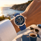 Rose Gold OBLVLO JM ROTOR 42mm Watch - Unique Skeleton Rotary Engine Blue Dial & Miyota 8215 Jump Hour Automatic Watch