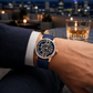 Rose Gold OBLVLO JM ROTOR 42mm Watch - Unique Skeleton Rotary Engine Blue Dial & Miyota 8215 Jump Hour Automatic Watch