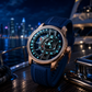 Rose Gold OBLVLO JM ROTOR 42mm Watch - Unique Skeleton Rotary Engine Blue Dial & Miyota 8215 Jump Hour Automatic Watch
