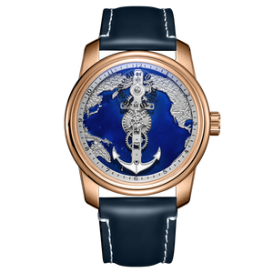 OBLVLO JM-Sailing | Affordable Rose Gold Case & Blue Cold Enamel Dial Automatic Watches For Mens