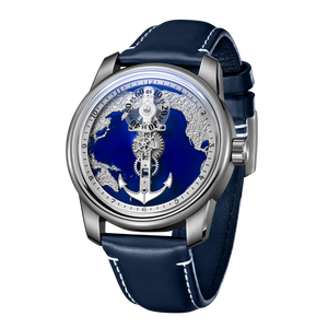 OBLVLO JM-Sailing | Affordable Luxury Blue Cold Enamel Dial & Pacific Ocean Maps Automatic Watches