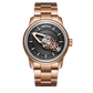 OBLVLO JM Space Automatic Dress Watch for Men - Cool Rose Gold Case and Black Spaceship Dial, 50m Waterproof