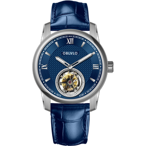 Affordable Luxury Mens Blue Dial Tourbillon Dress Watches - OBLVLO JM-TB
