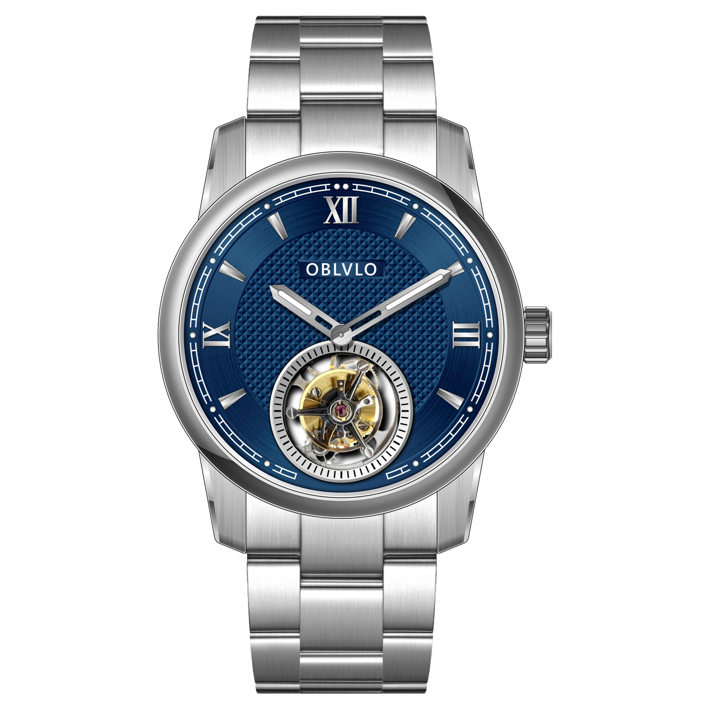 Affordable Luxury Mens Blue Dial Tourbillon Dress Watches - OBLVLO JM-TB