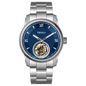Affordable Luxury Mens Blue Dial Tourbillon Dress Watches - OBLVLO JM-TB
