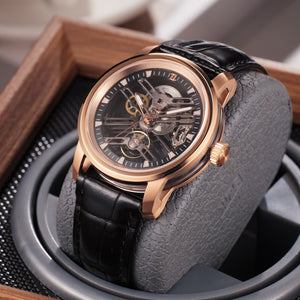Die besten automatischen Skelettuhren aus Roségold für Herren zum Verkauf – Luxus-Serie OBLVLO KM