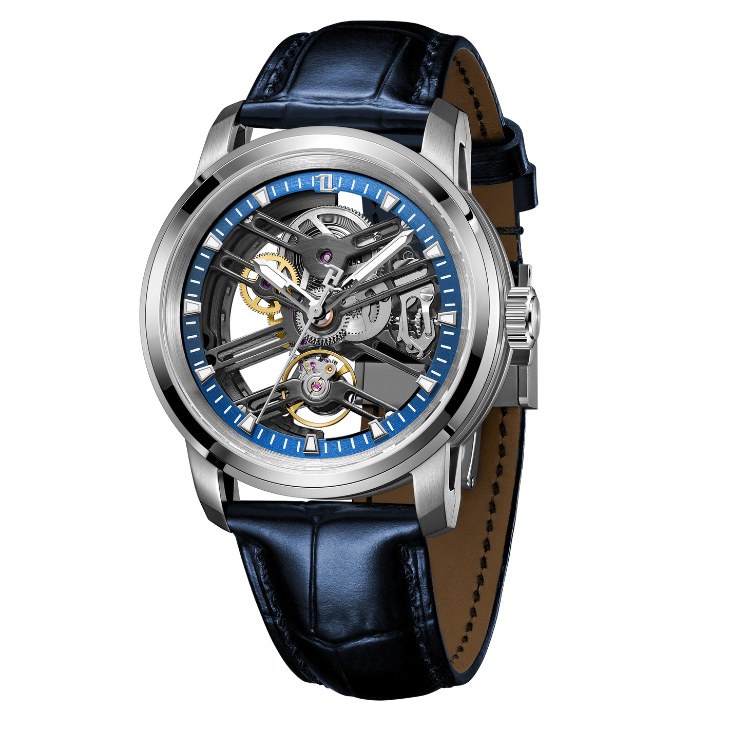 Best Luxury Blue Dial Skeleton Automatic Watches - BLVLO KM-YLBL