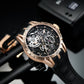 Cool Oblvlo LM Series Luxury Automatic Skeleton Rose Gold Watch For Men