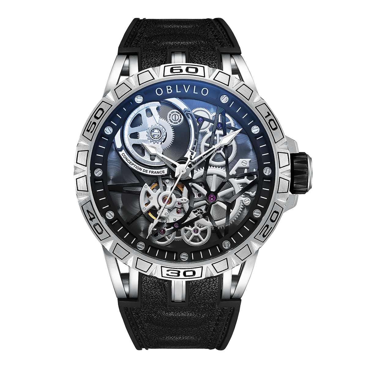 Best Affordable Oblvlo Luxury Automatic Skeleton Watches For Men