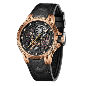 Affordable Luxury Rose Gold Skeleton Automatic Watches from Oblvlo LMS PBB