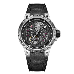 Oblvlo LMS YBB Series - Luxury Skeleton Automatic Watches For Men