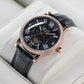 OBLVLO YM Black Dial & Rose Gold Luxury Multi-Function Tourbillon style Month/Week/Date Automatic Watches