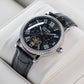 OBLVLO YM Black Dial and Numerical Hour Markers Automatic Tourbillon Style Dress Watch with Zircon Bezel