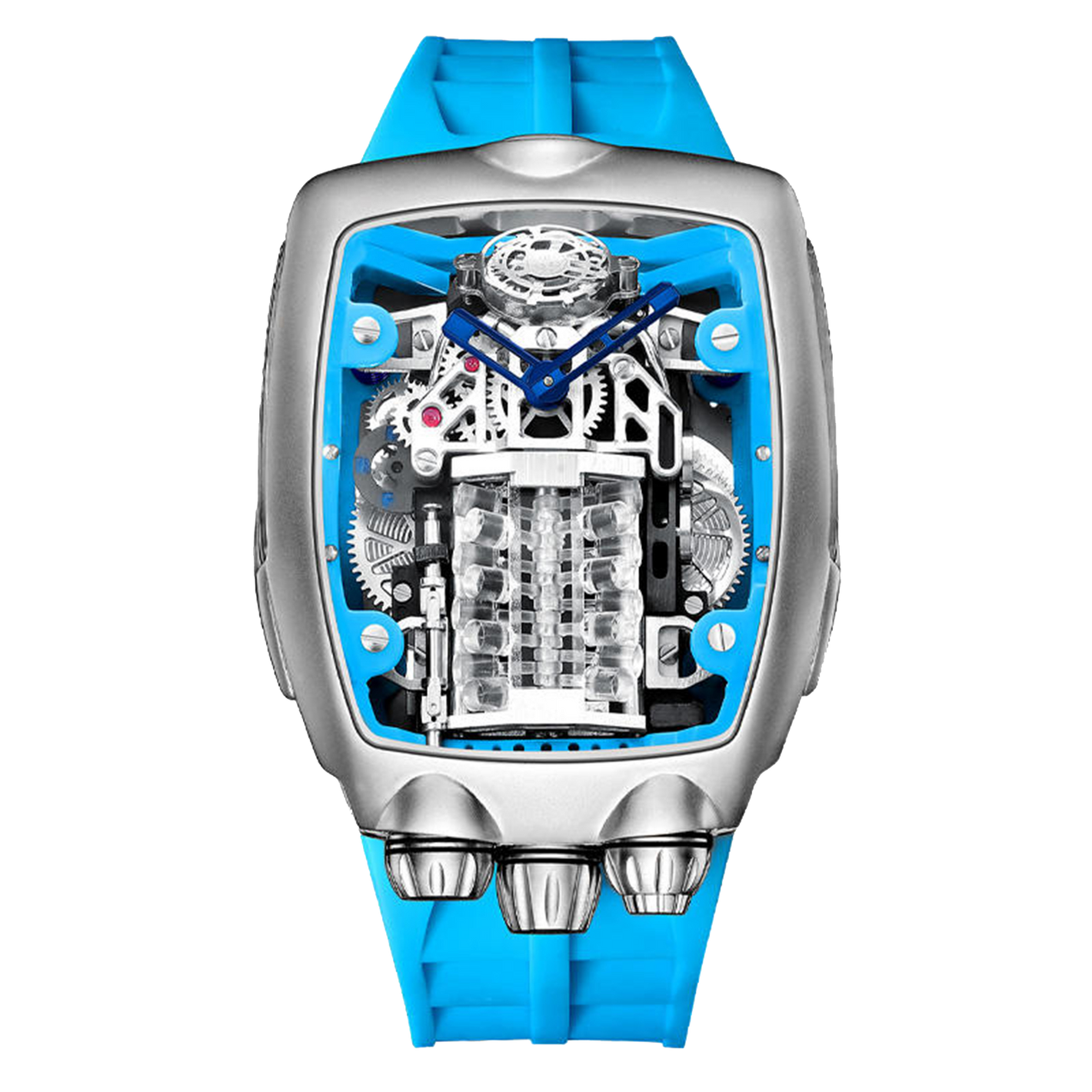 Luxury OBLVLO BG V16 Racing Engine Series Unique Skeleton Automatic Mechanical Watch For Men
