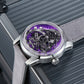 OBLVLO X GearMagus Purple Guilloché dials Special-Shaped Gears Telescopic Hands Watch Swiss SW200 Automatic Movement