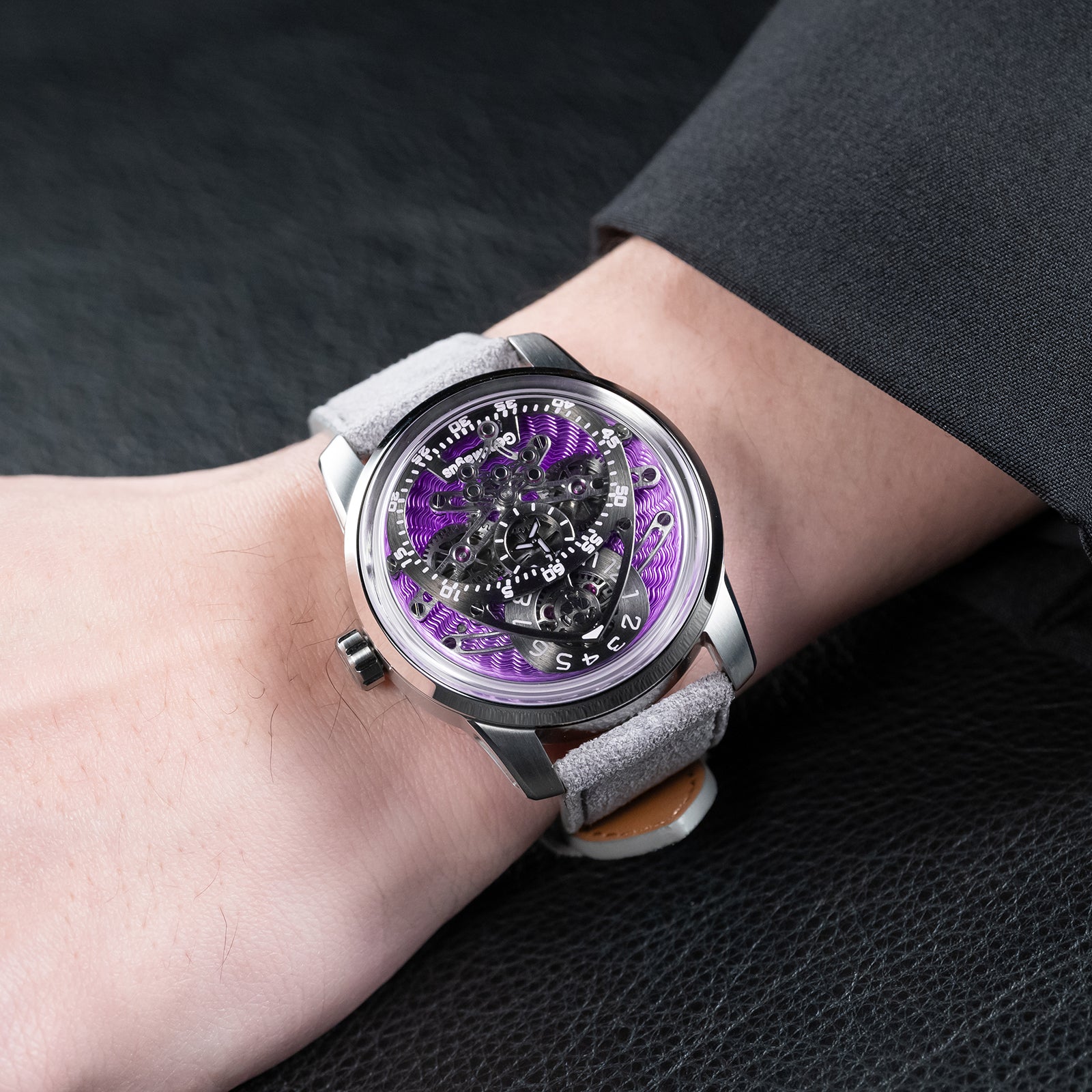 OBLVLO X GearMagus Purple Guilloché dials Special-Shaped Gears Telesco