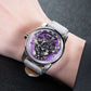 OBLVLO X GearMagus Purple Guilloché dials Special-Shaped Gears Telescopic Hands Watch Swiss SW200 Automatic Movement