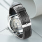 OBLVLO MGS Mens Skeleton Watch - Best Luxury Automatic Gray & Silver Dial Watches