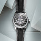 OBLVLO MGS Mens Skeleton Watch - Best Luxury Automatic Gray & Silver Dial Watches