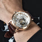 Oblvlo VM Series Rose Gold Mens Luxury Automatic Skeleton Watches For Sale