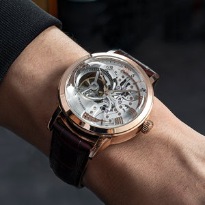 OBLVLO VM Series Rose Gold Mens Luxury Automatic Skeleton Watches For Sale