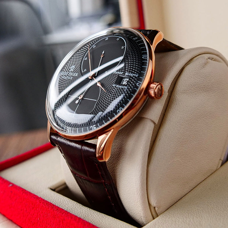 Luxury Rose Gold Men's Dress Watches from Reef Tiger Seattle Navy 1 Series Luxury Rose Gold Men's Dress Watches from Reef Tiger Seattle Navy 1 Series
