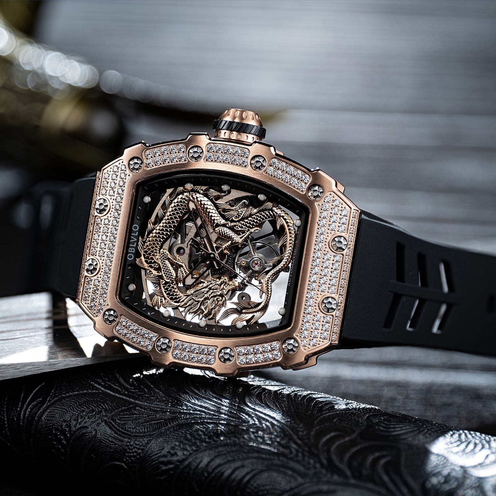 Dragon Richard Mille Diamond Best Luxury OBLVLO Rose Gold Chinese