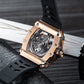 Best Luxury OBLVLO Rose Gold Chinese Dragon Diamond Watch for Men and Women