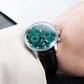 OBLVLO IM MUT-MP Best Mens Luxury Green Dial & Moon Phase Automatic Dress Watch