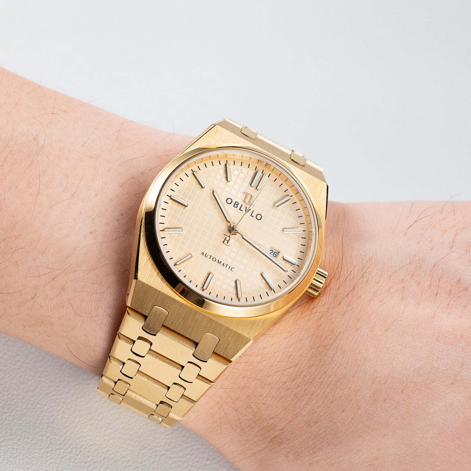 mens gold dress watches Peugeot Men's 14K Plated Stainless Diamond Bracelet Watch