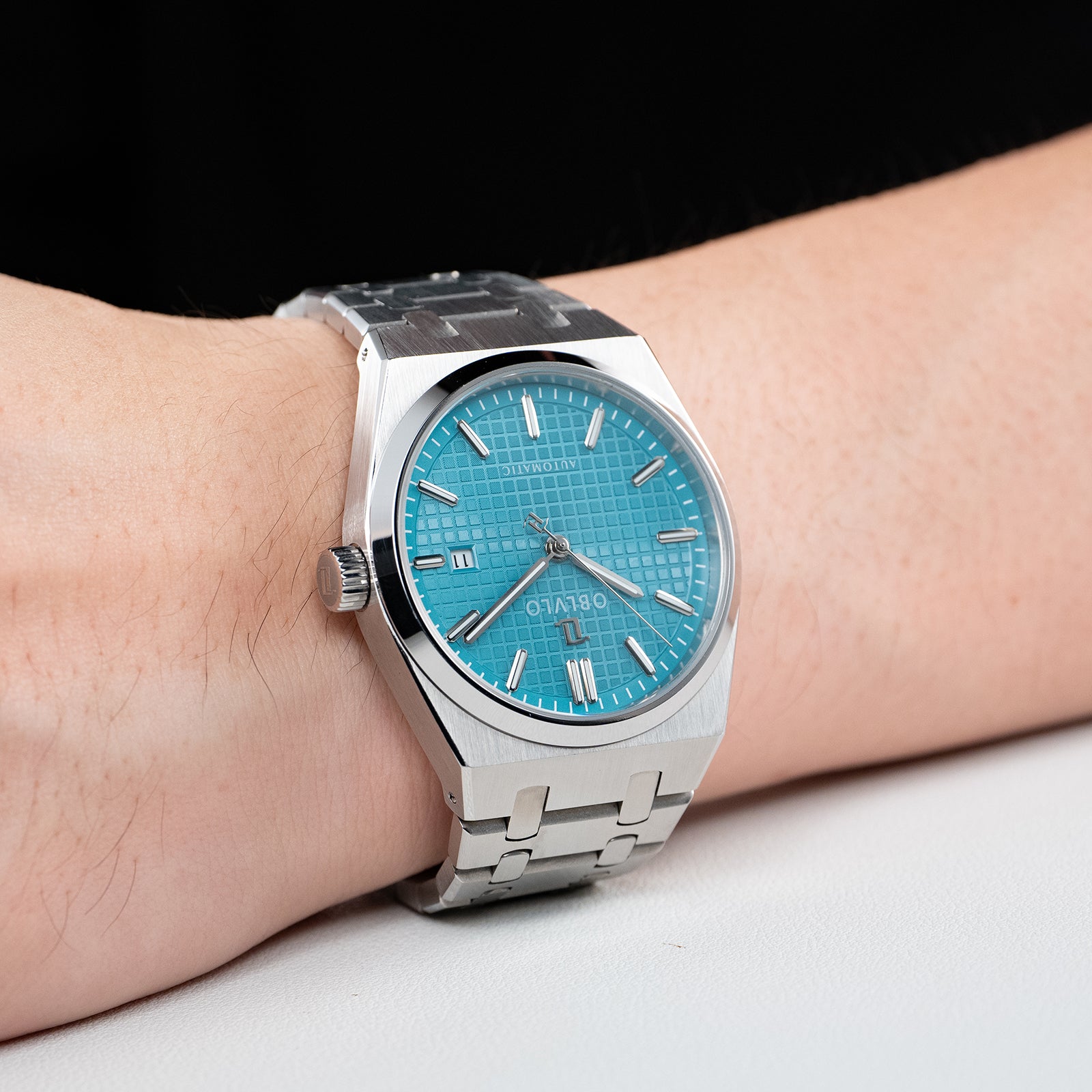 Best Affordable Mens Vintage Dress Sky Blue Dial Automatic Watches - O