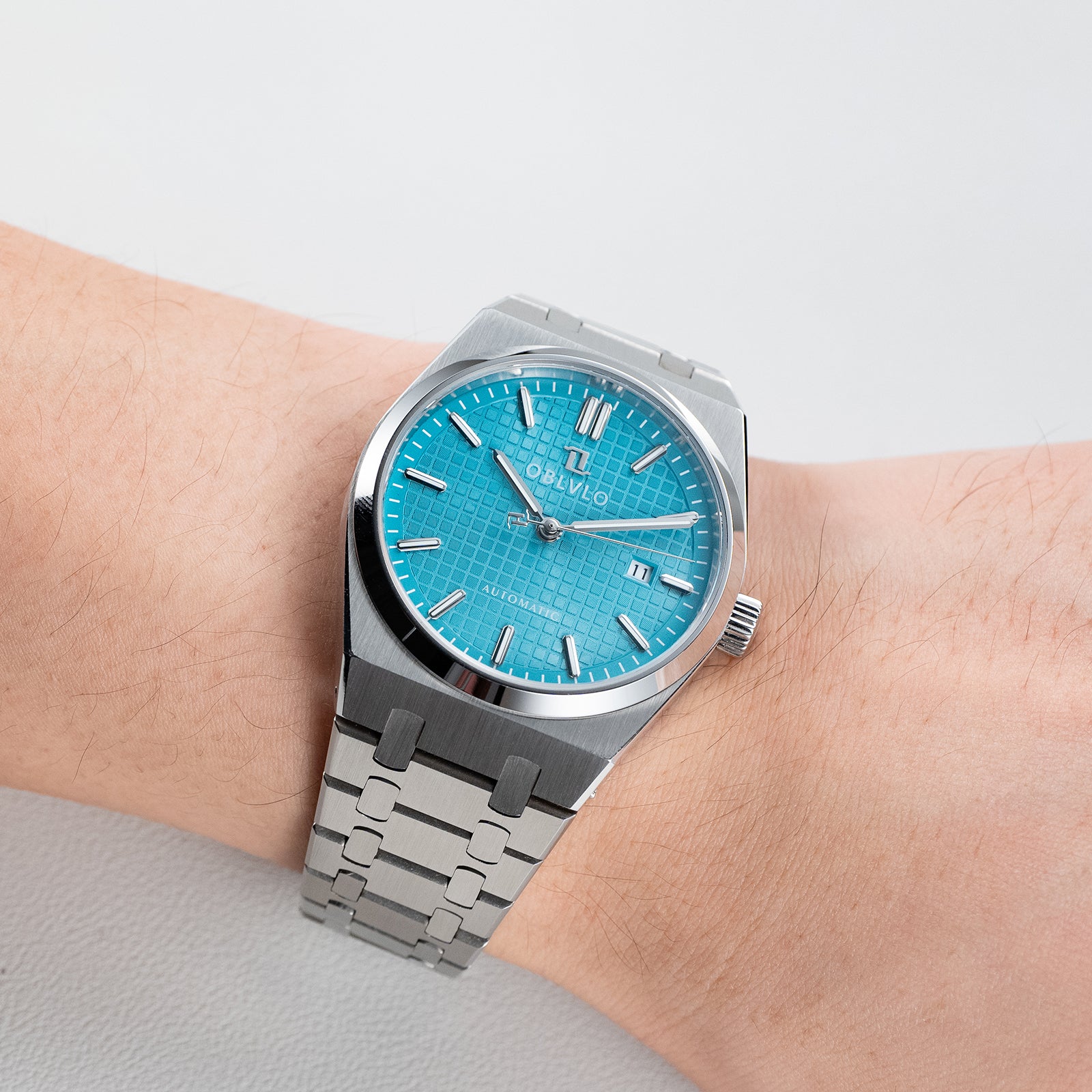 Best Affordable Mens Vintage Dress Sky Blue Dial Automatic Watches - O