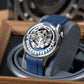 Cool OBLVLO BLM ROTOR Blue Dial Watch - Unique Rotary Engine Automatic Watches for Men