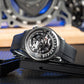 OBLVLO BLM ROTOR Mens Unique Rotary Engine Automatic Black Skeleton Dial Watches for Sale