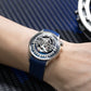 Cool OBLVLO BLM ROTOR Blue Dial Watch - Unique Rotary Engine Automatic Watches for Men