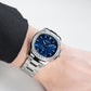39mm OBLVLO FM-SL-DD-D 39mm Blue Dial Men's Automatic Business Watch with Crystal Diamond Bezel