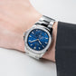 39mm OBLVLO FM-SL-DD-D 39mm Blue Dial Men's Automatic Business Watch with Crystal Diamond Bezel