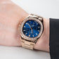 OBLVLO FM-SL-DD-D - Blue 39mm Moonphase Dial & Rose Gold Sqaure Case Automatic Dress Watch for men