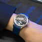 Unique OBLVLO BLM Solar Blue Dial Skeleton Rotation Hands Watch - Cool MIYOTA Movement Automatic Watches