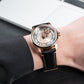 Cool Black Spaceship Dial Automatic Rose Gold Dress Watches for Men from OBLVLO JM Space