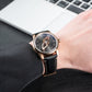 OBLVLO JM Space Automatic Dress Watch for Men - Cool Rose Gold Case and Black Spaceship Dial, 50m Waterproof