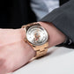 Cool Black Spaceship Dial Automatic Rose Gold Dress Watches for Men from OBLVLO JM Space