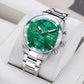 Luxury Vintage Green Dial - Oblvlo Design IM-MU YGB Chronograph Style Pilot Watch For Men