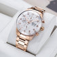 Affordable Luxury Men Pilot Chronograph Style Rose Gold Watches - Oblvlo Design IM-MU PWW