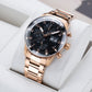 Affordable Luxury Rose Gold Chronograph Style Automatic Pilot Watch For Men - Oblvlo Design IM-MU PBB