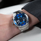 Luxury Vintage Blue Dial Oblvlo Design Men's Chronograph Style Pilot Watch - IM-MU YGB